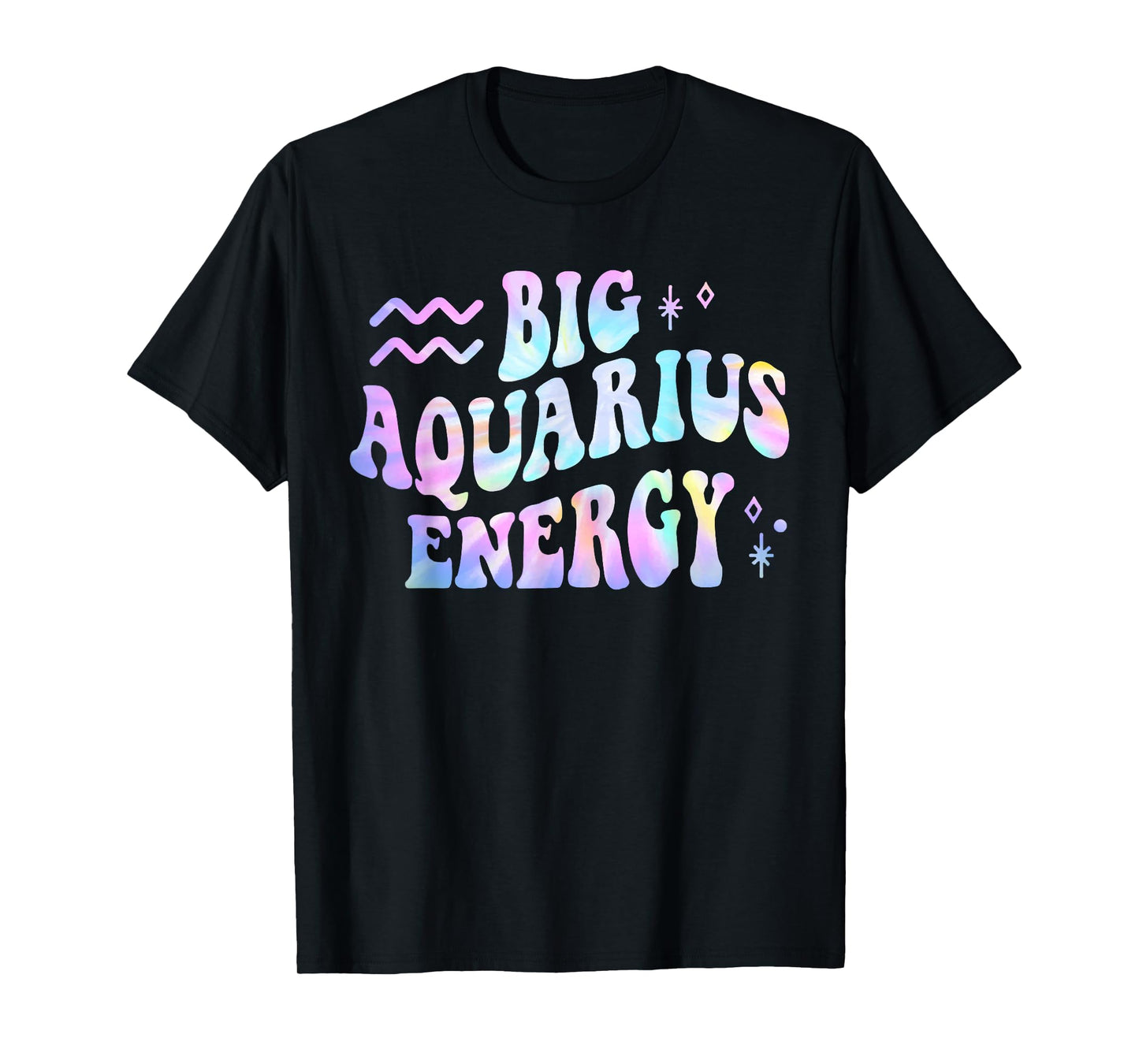 Aquarius Big Energy Retro Smile Flower Zodiac Birthday T-Shirt