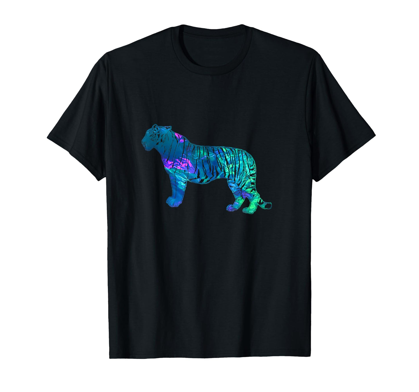 Cyan Blue Violet teal Tiger For Animals Lover T-Shirt
