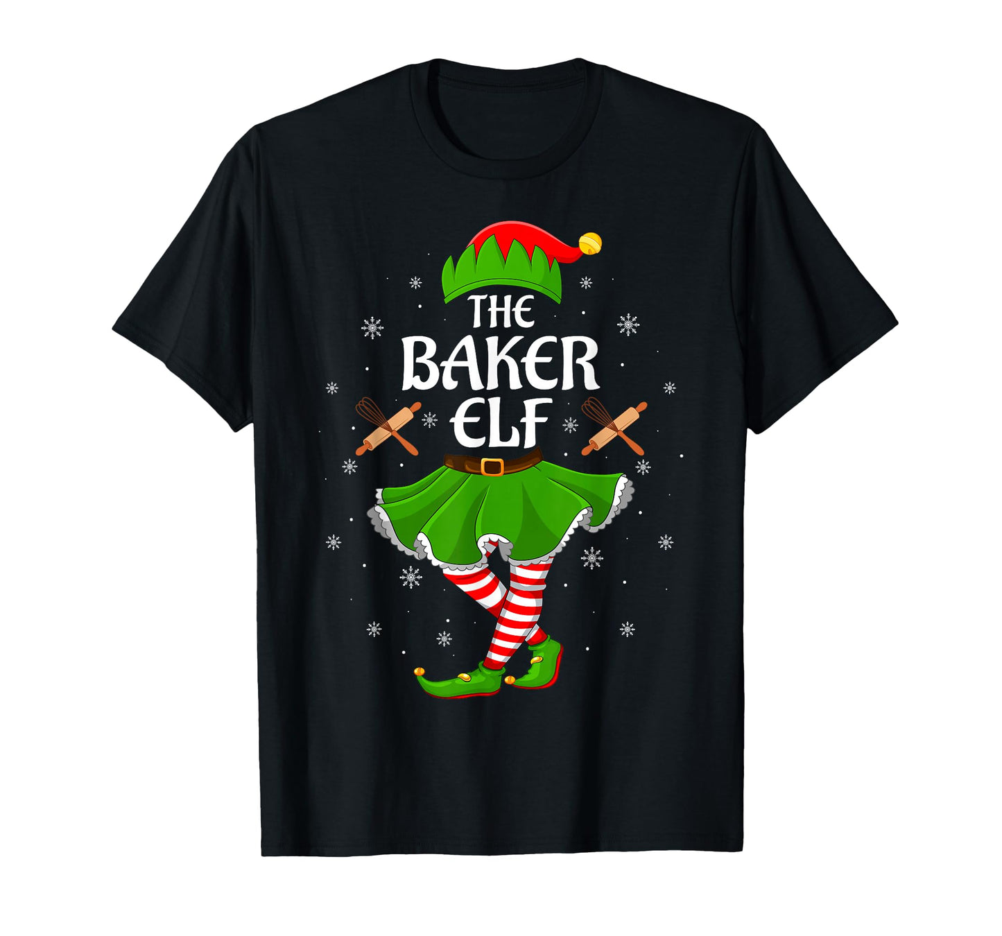 Baker Elf Christmas Family Girls Women Elf Squad Xmas T-Shirt