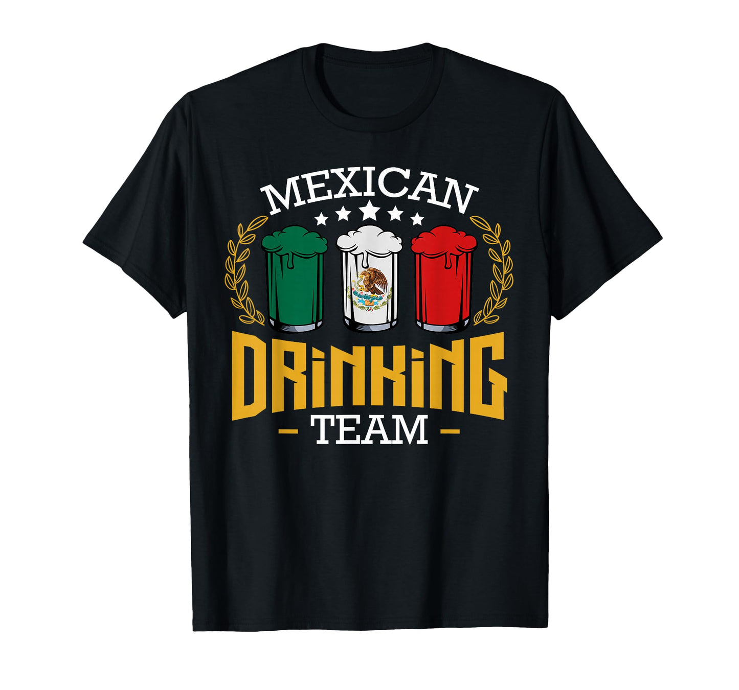 Beer Mexican Drinking Team Mexico Flag Funny Beer Pub Party T-Shirt