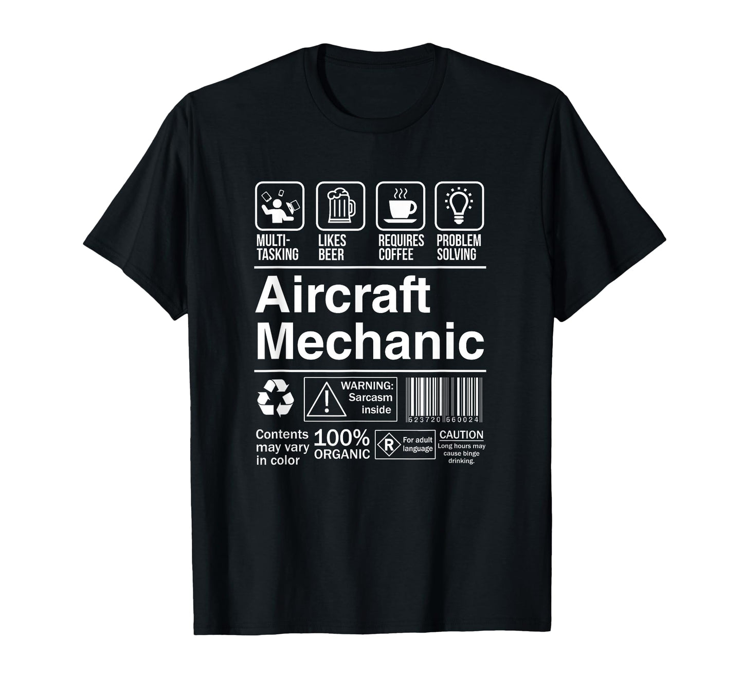 Aircraft Mechanic Product Label Funny Gift T-Shirt