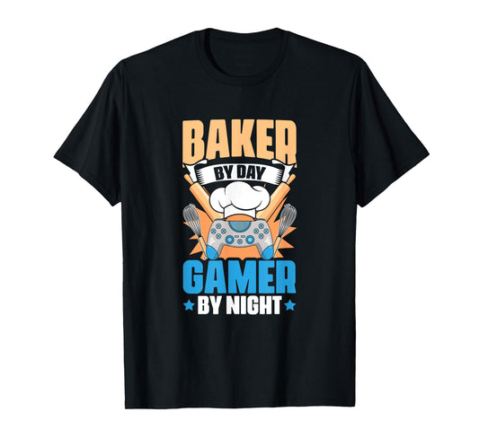 Baker Gamer Video Gaming | Bakery Pastry Baking Bread Baker T-Shirt