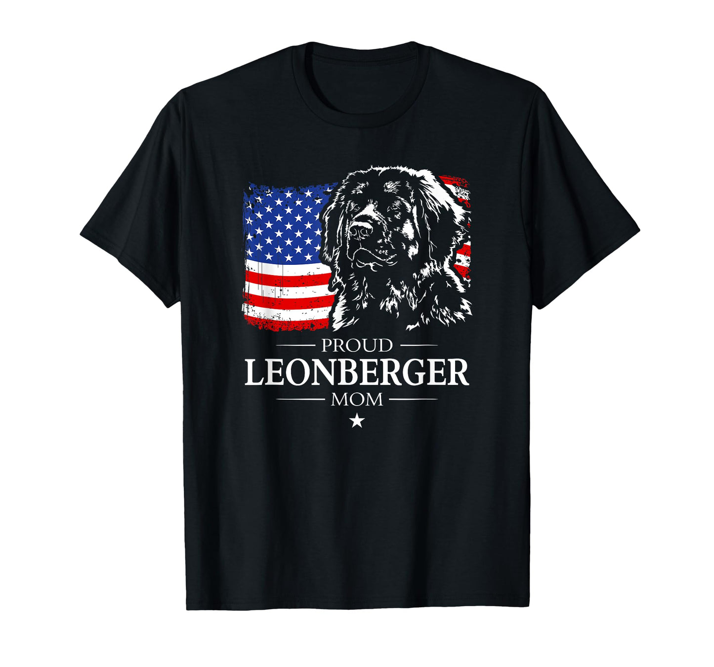 Proud Leonberger Mom American Flag patriotic gift dog T-Shirt
