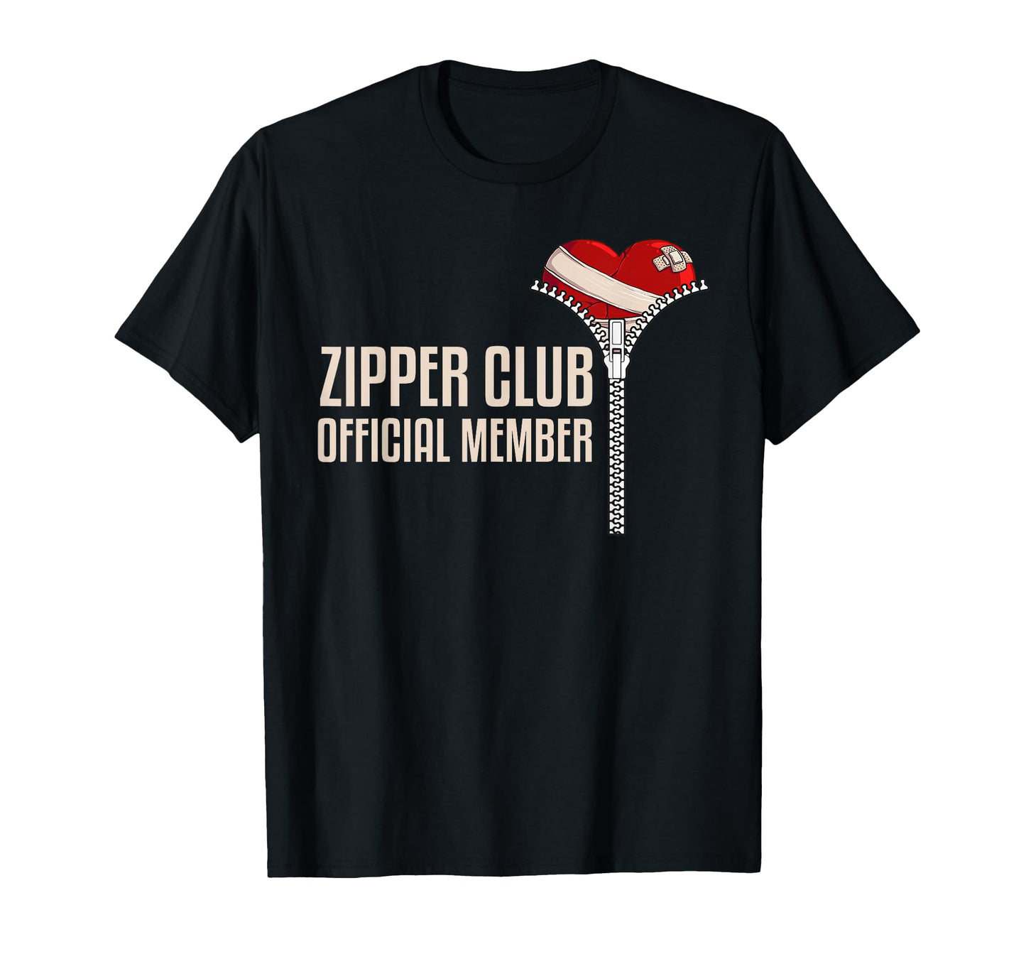 Cool Open Heart Surgery Art Men Women Zipper Club Recovery T-Shirt