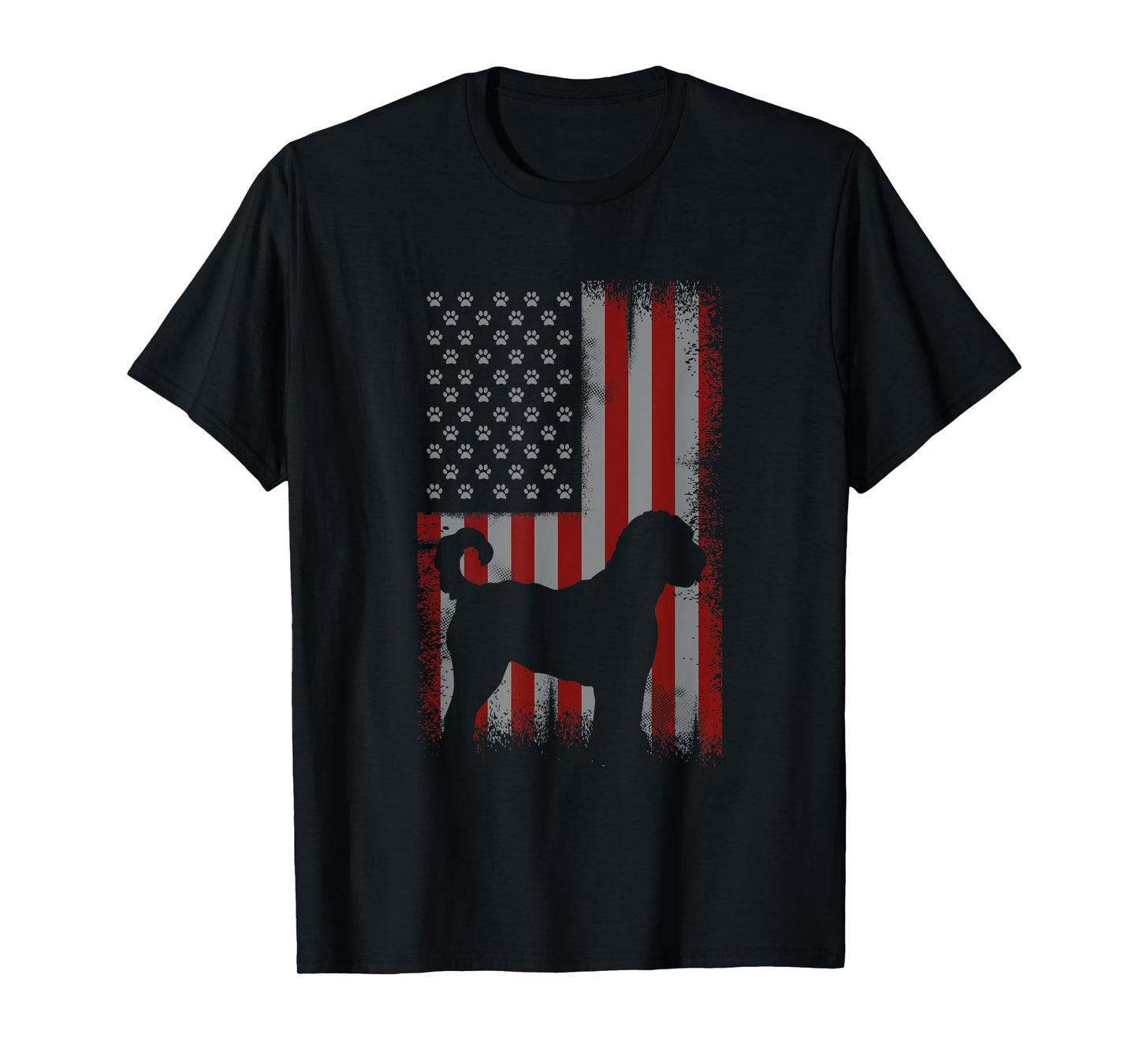 Patriotic American Flag Golden Doodle Lover Gift Men Women T-Shirt