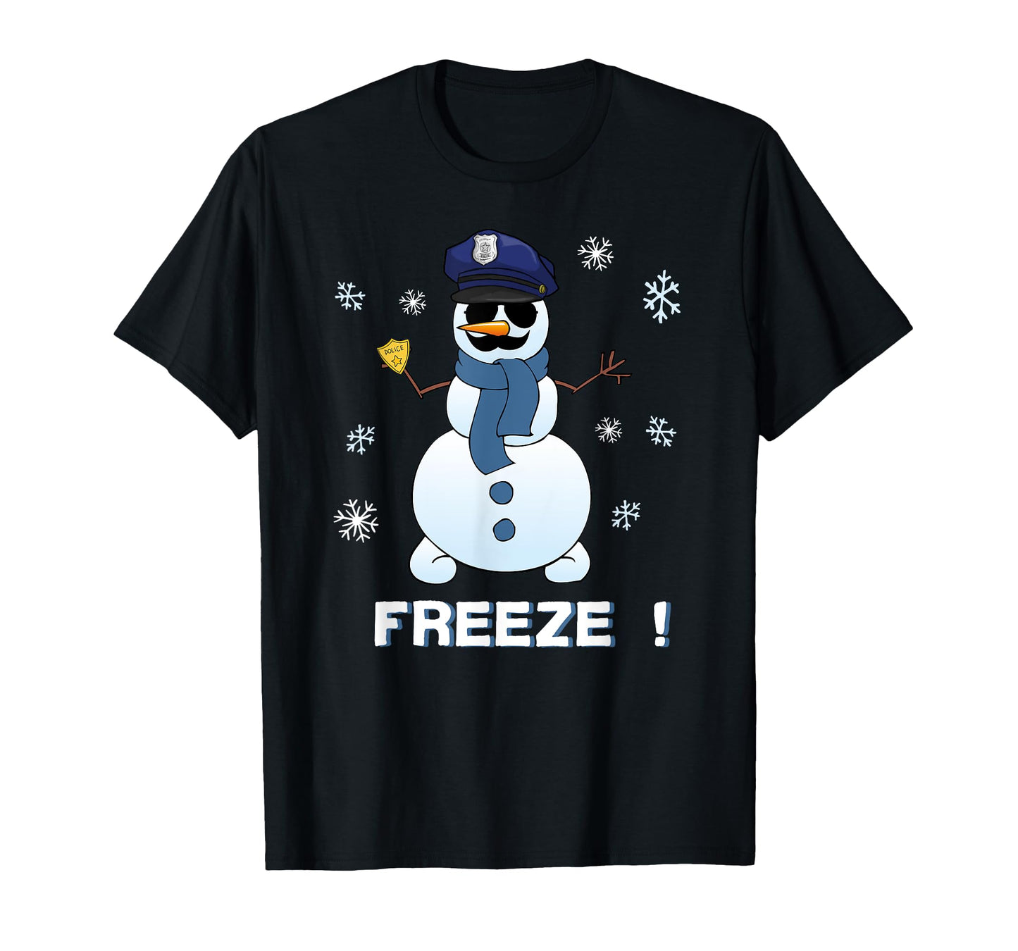 Cop Snowman Shirt Freeze Christmas Party Gift T-Shirt Xmas T-Shirt
