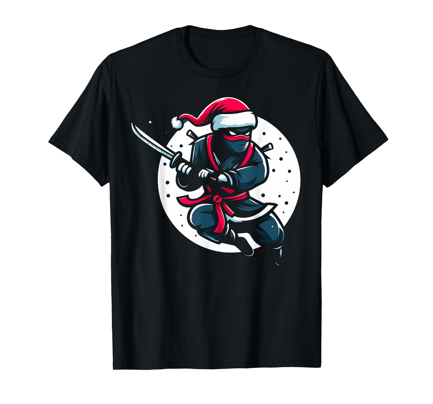 Funny Christmas Ninja Santa Hat for Boys Kids Ninja Lovers T-Shirt