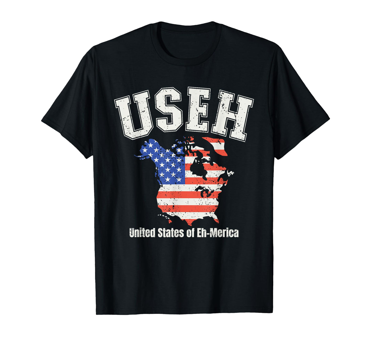 USEH United States of Eh-Merica Funny America Canada Map T-Shirt