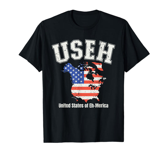 USEH United States of Eh-Merica Funny America Canada Map T-Shirt
