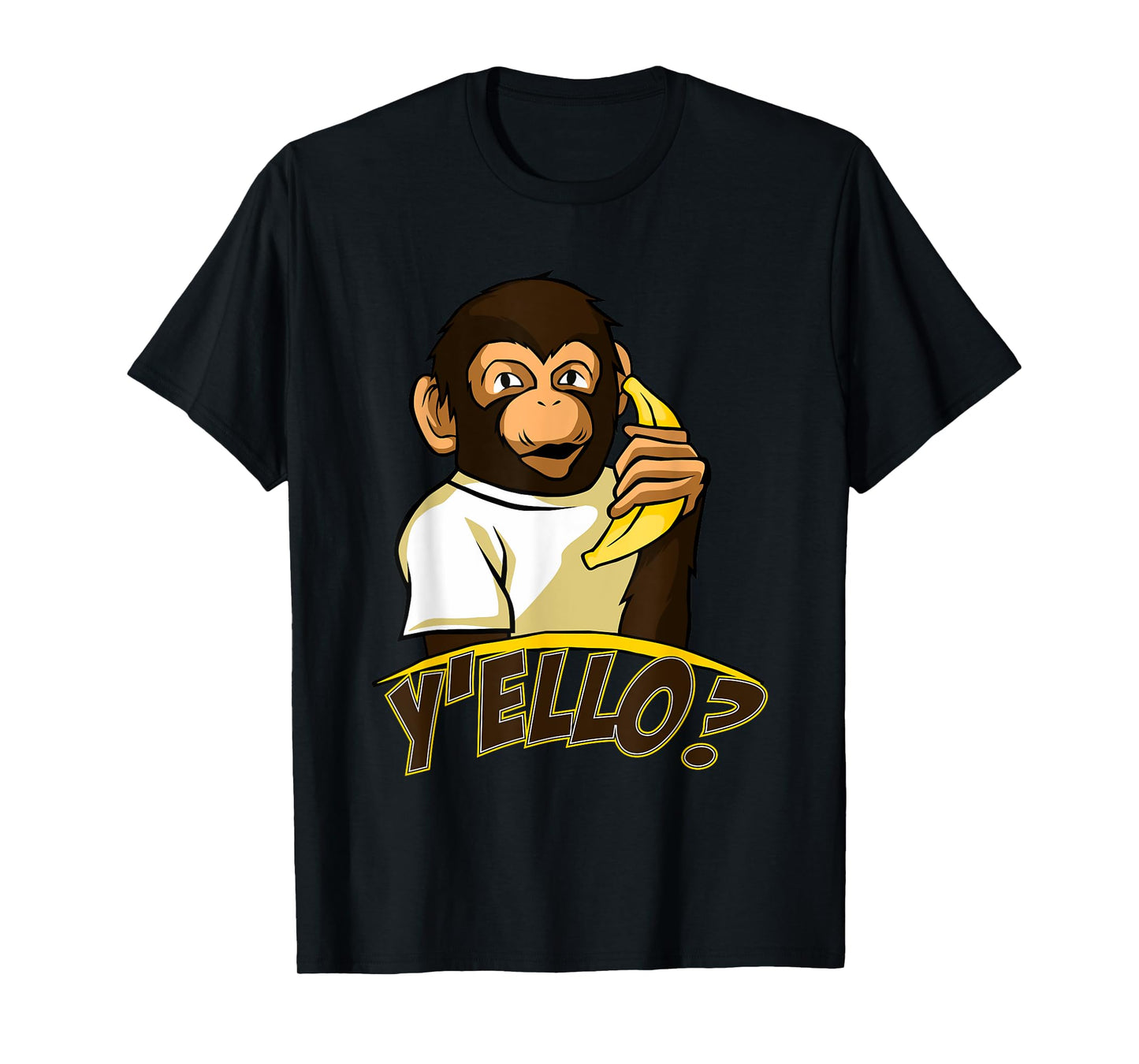 Yello Funny Talking Monkey On Banana Phone T-Shirt T-Shirt