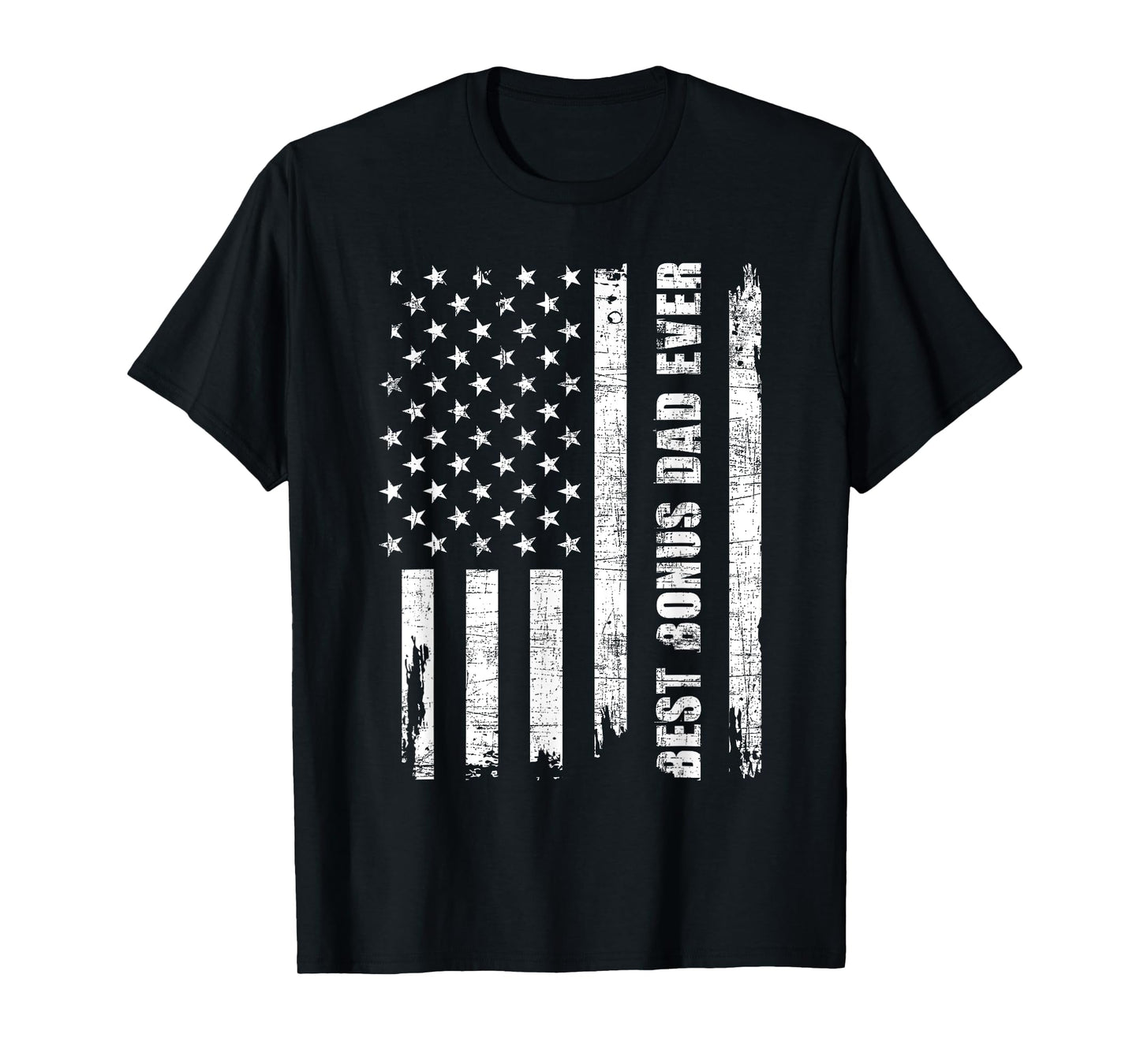 Best Bonus Dad Ever - USA Flag Adoptive Father Stepdad Daddy T-Shirt