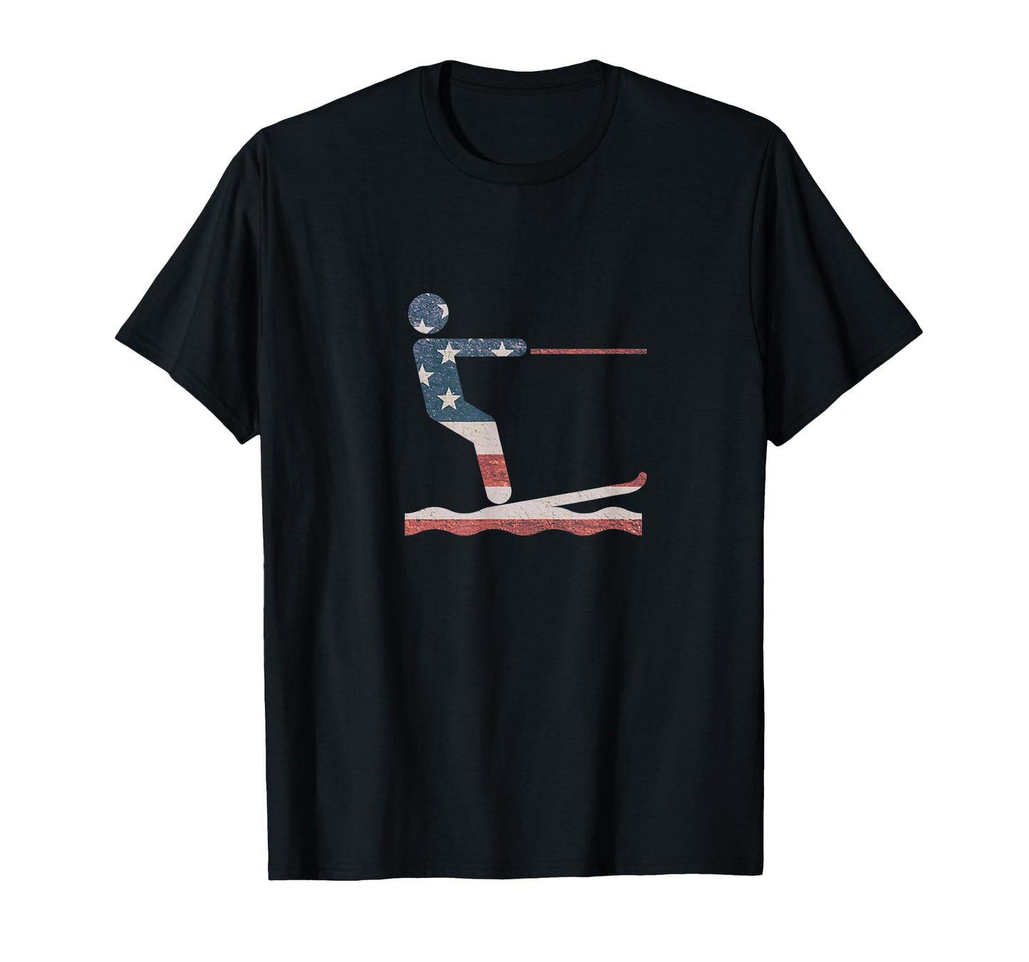 Water Ski T Shirt Water skiing American Flag Tee T-Shirt