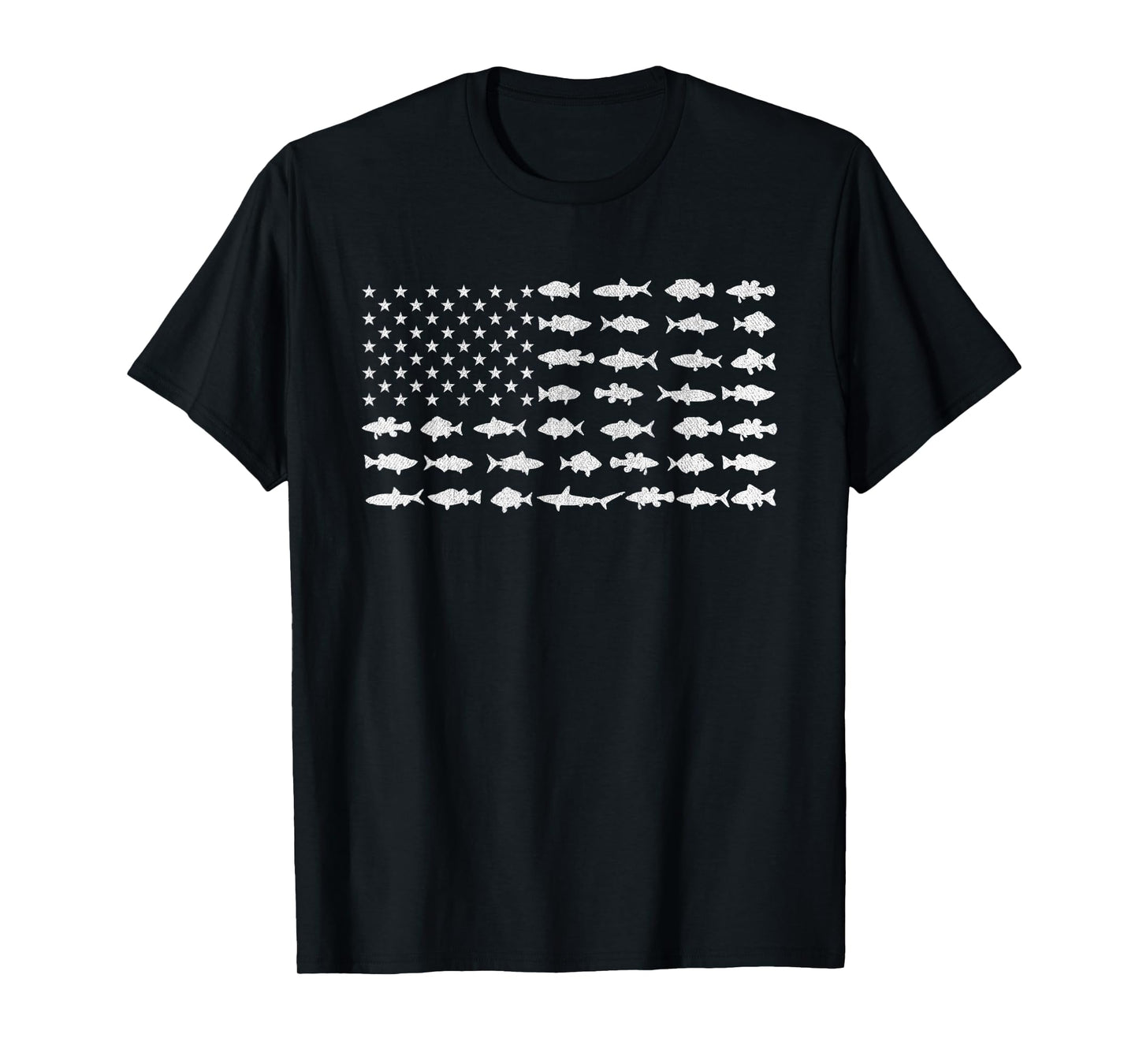 Vintage USA Fish American Flag Shirt Fishing Gifts T-Shirt