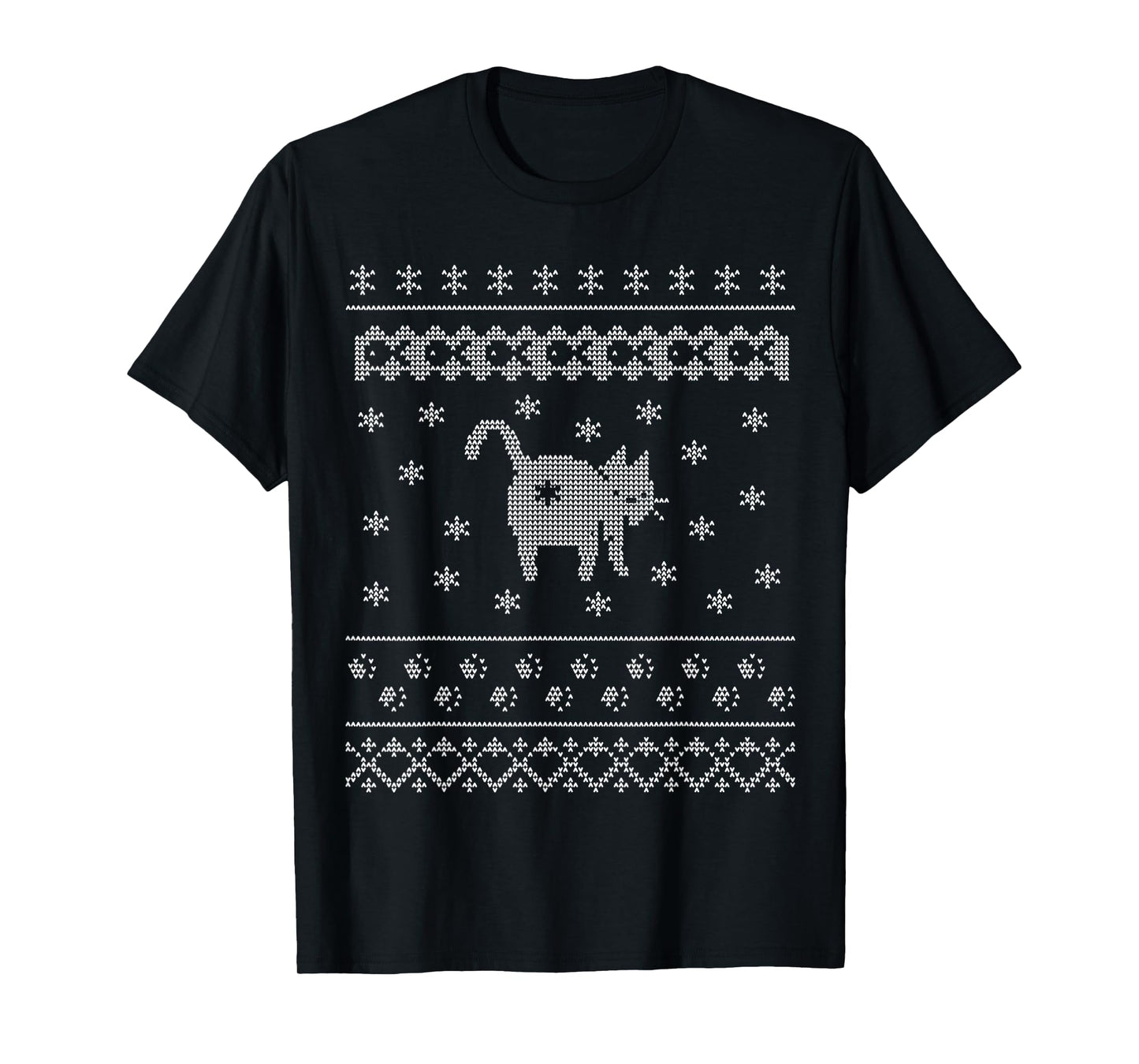 Cat Butt Christmas Winter Holiday Ugly Sweater Pattern Men Women T-Shirt