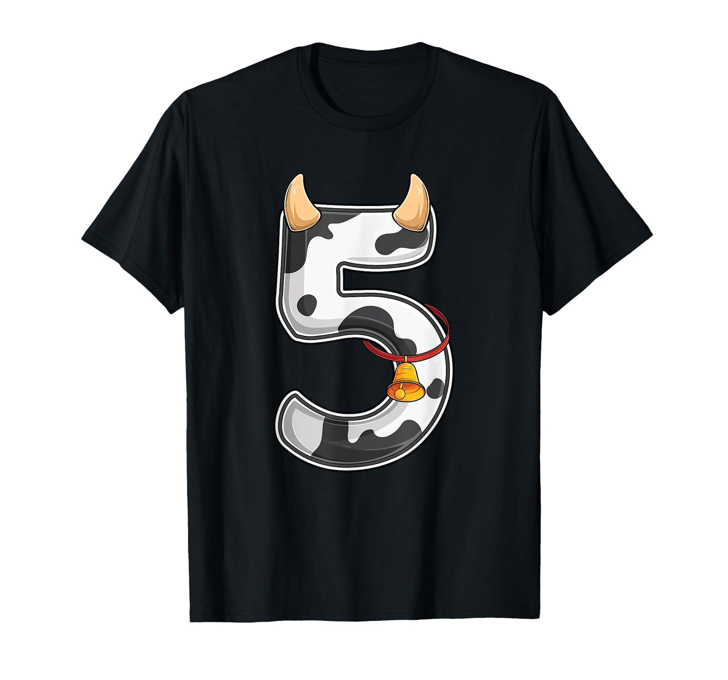 Cow Girl Boy Farmer Fifth 5th Birthday Five 5 Years Old Bday T-Shirt