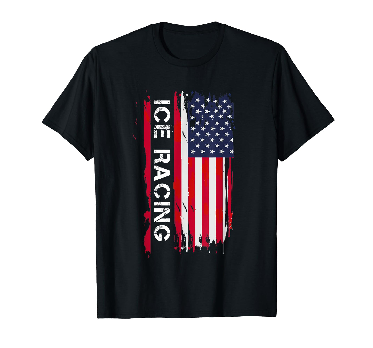 Ice Racing USA Flag Mens & Women Gift T-Shirt