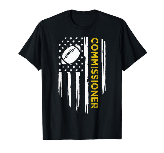Commissioner Fantasy Football - American Commish Flag T-Shirt