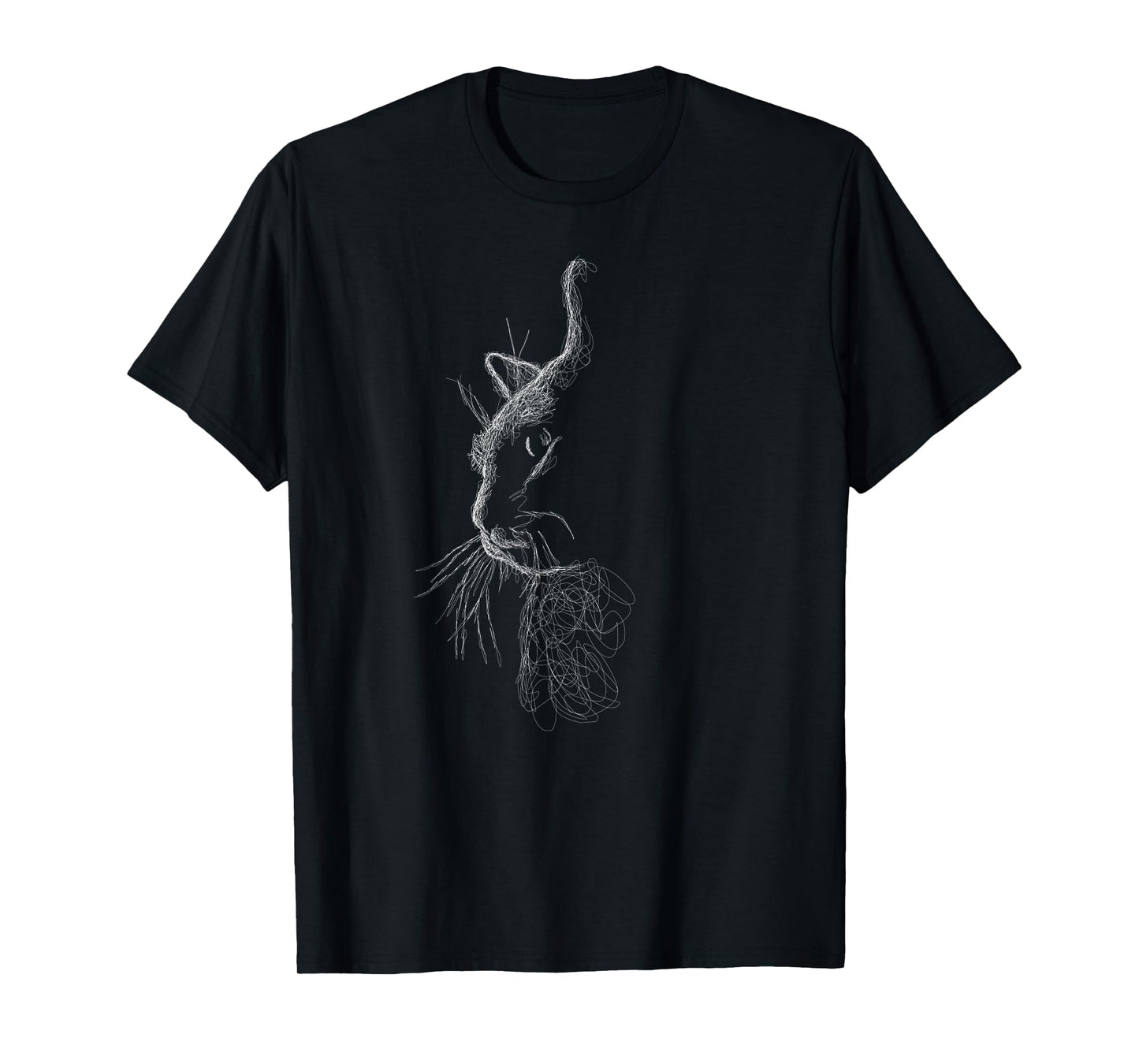 Cute Cat scribble art sketch for kitten lover Kitty cats T-Shirt