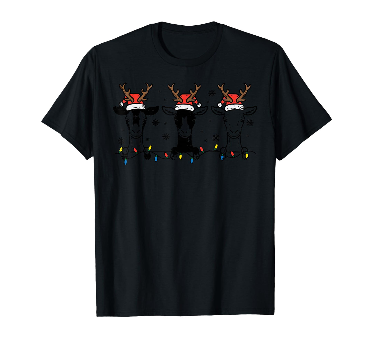 Christmas Goats Santa Xmas Farm Animal Farmer Men Women Kids T-Shirt
