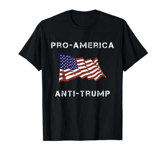 Pro-America Anti-Trump American USA Flag T-Shirt