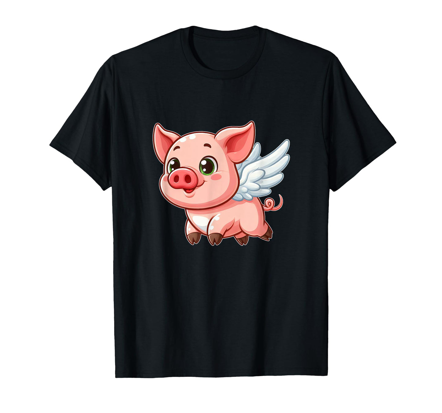 Cute Cartoon Pig Angel with Wings Halo Farmer T-Shirt
