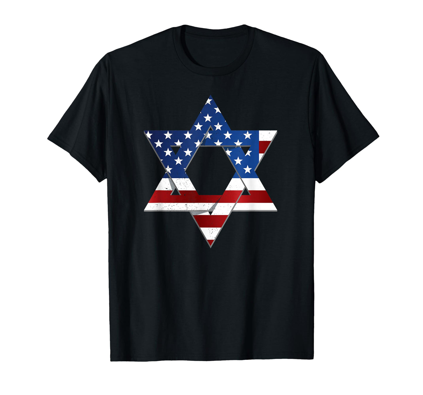 Star of David Red White and Blue Jewish American Pride T-Shirt