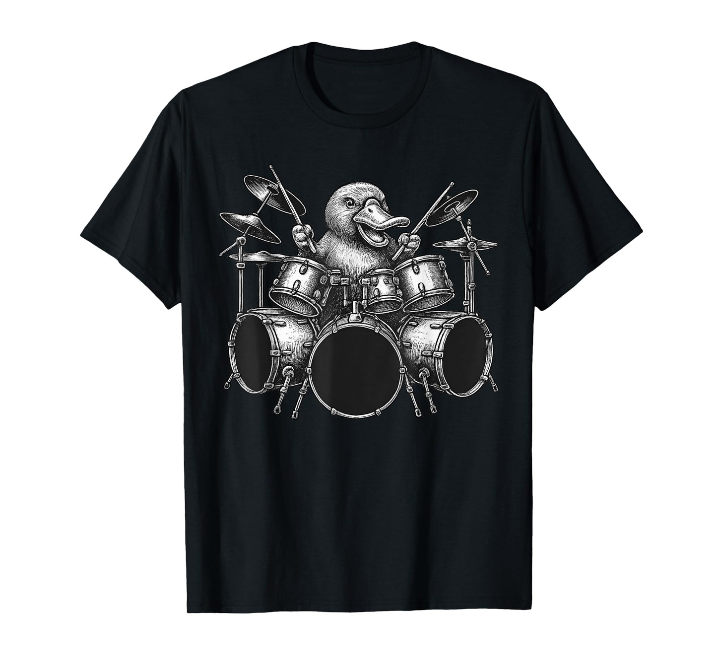 Platypus Playing Drums Drummer Animal Lover T-Shirt
