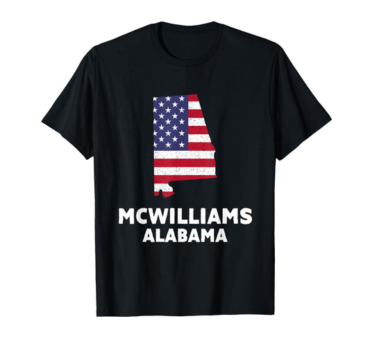 Distressed Patriotic USA Flag McWilliams, Alabama T-Shirt