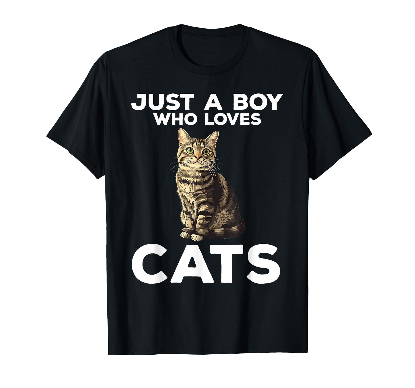 Just A Boy Who Loves Cats Cute Cat T-Shirt