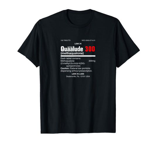 1970's Lemon Labs Quaalude 300 Label Reproduction Nostalgia T-Shirt