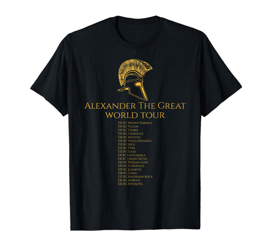 Ancient Greek History - Alexander The Great World Tour T-Shirt Small