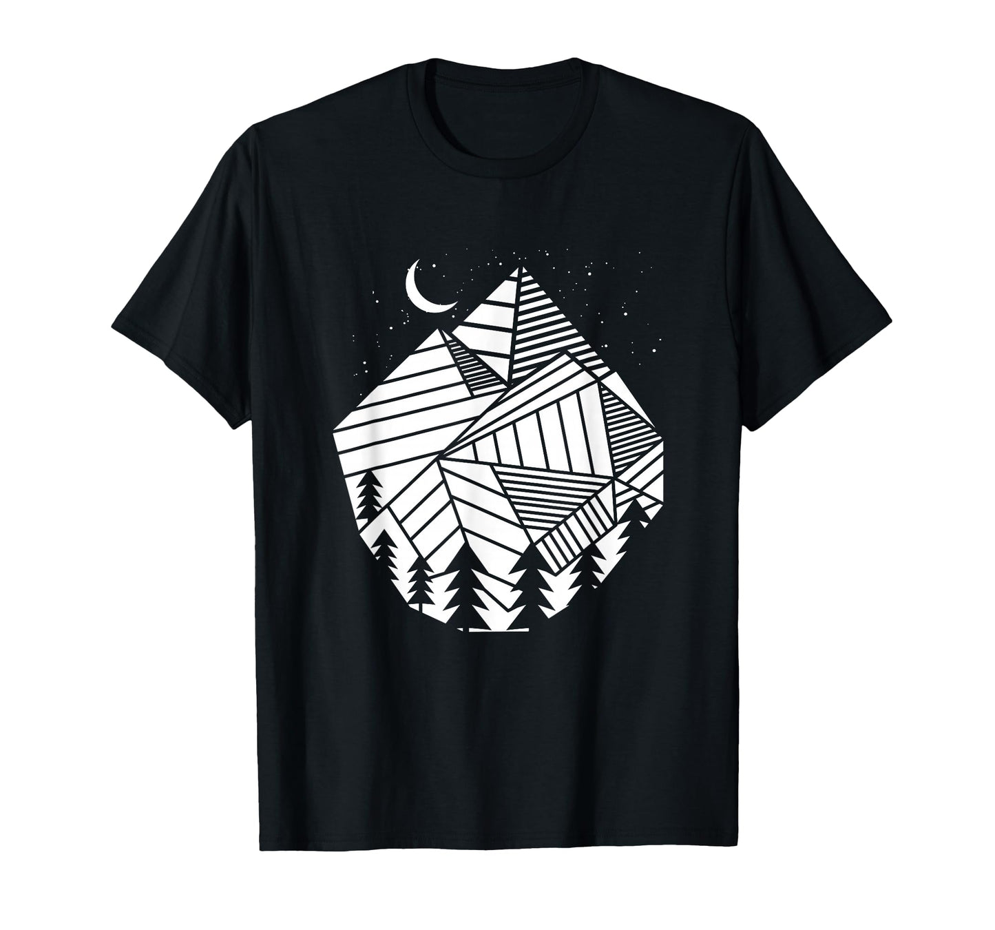 Hiking Polygon Mountains Trees - Geometric Shapes Hike Hiker T-Shirt