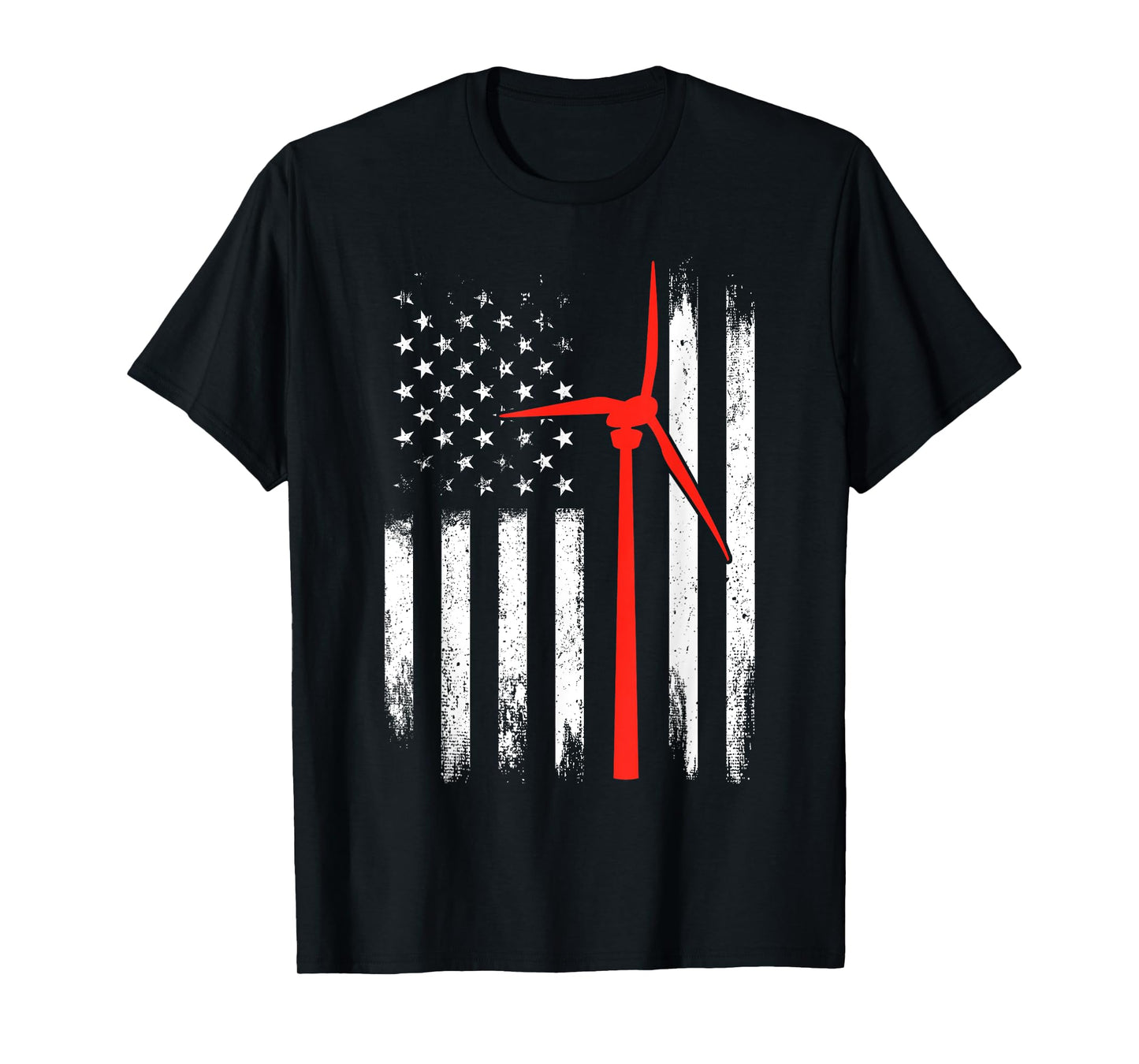 Wind Turbine Technician Shirt American Flag Tshirt Gifts T-Shirt