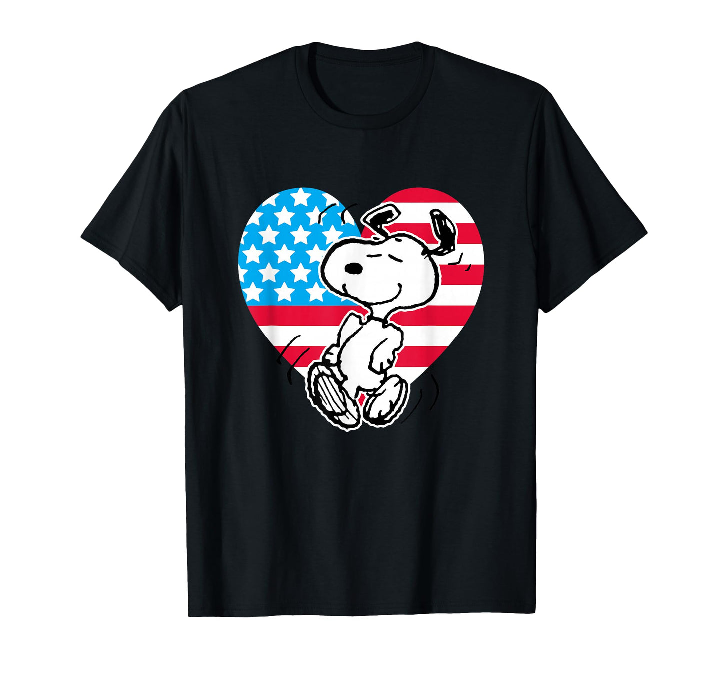 Peanuts - Snoopy USA Flag Heart T-Shirt