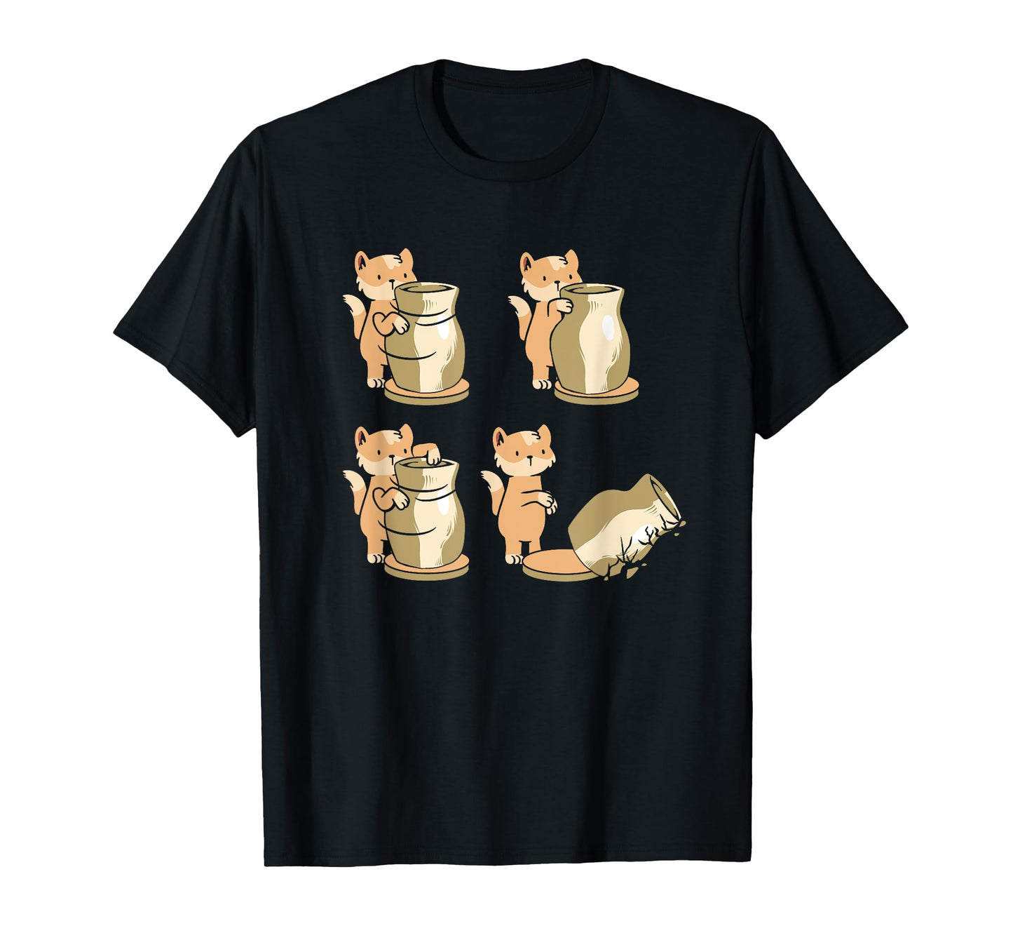 Funny Cat Pottery Wheel | Ceramics Sculpting | Clay Pottery Men Women T-Shirt