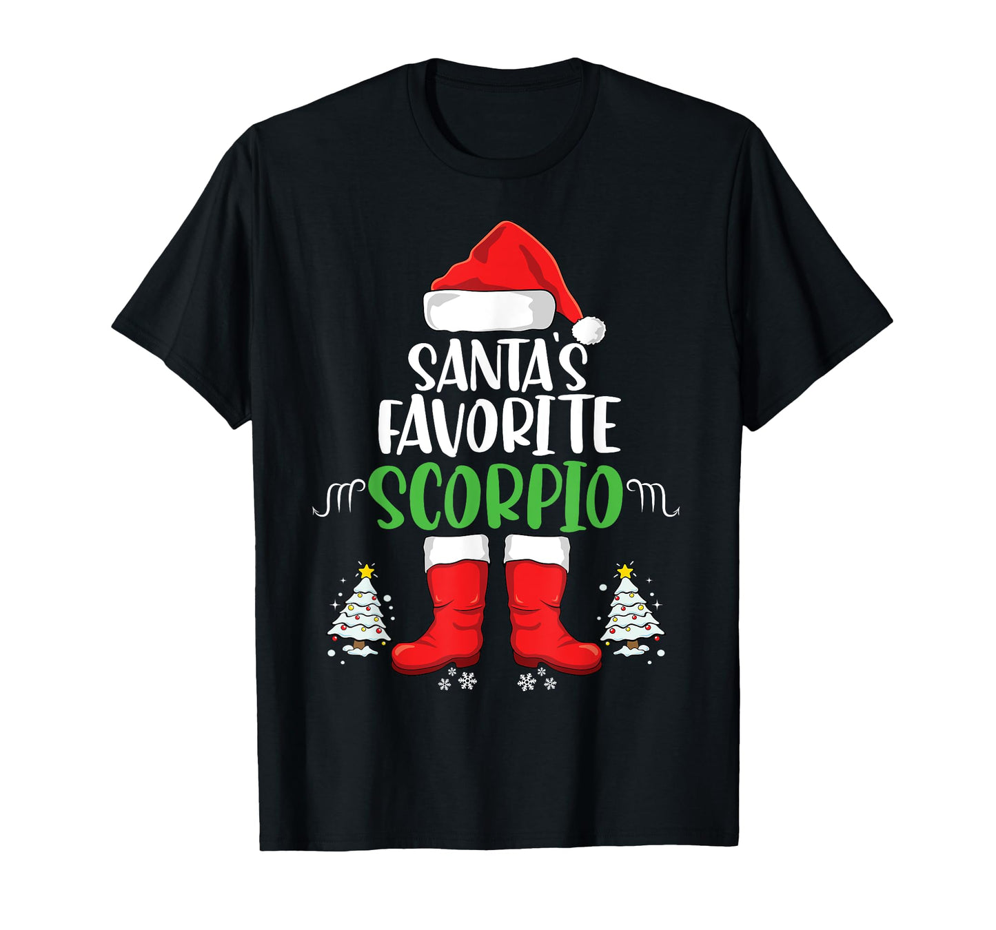 Santa's Favorite Scorpio Family Matching Christmas Zodiac T-Shirt