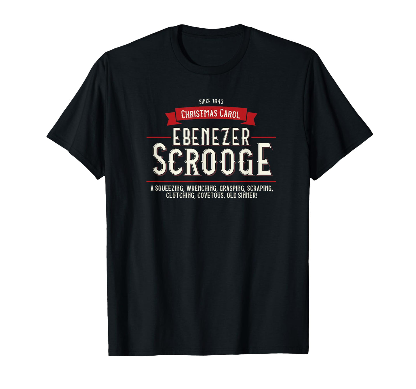 Christmas Carol, Ebenezer Scrooge, Holiday Design, Tradition T-Shirt