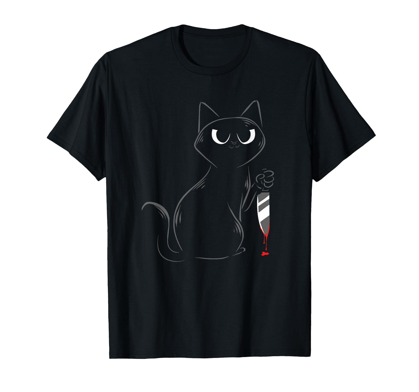 Stabby Cat Creepy Murderous Kitten Lovers Keepers Owners T-Shirt