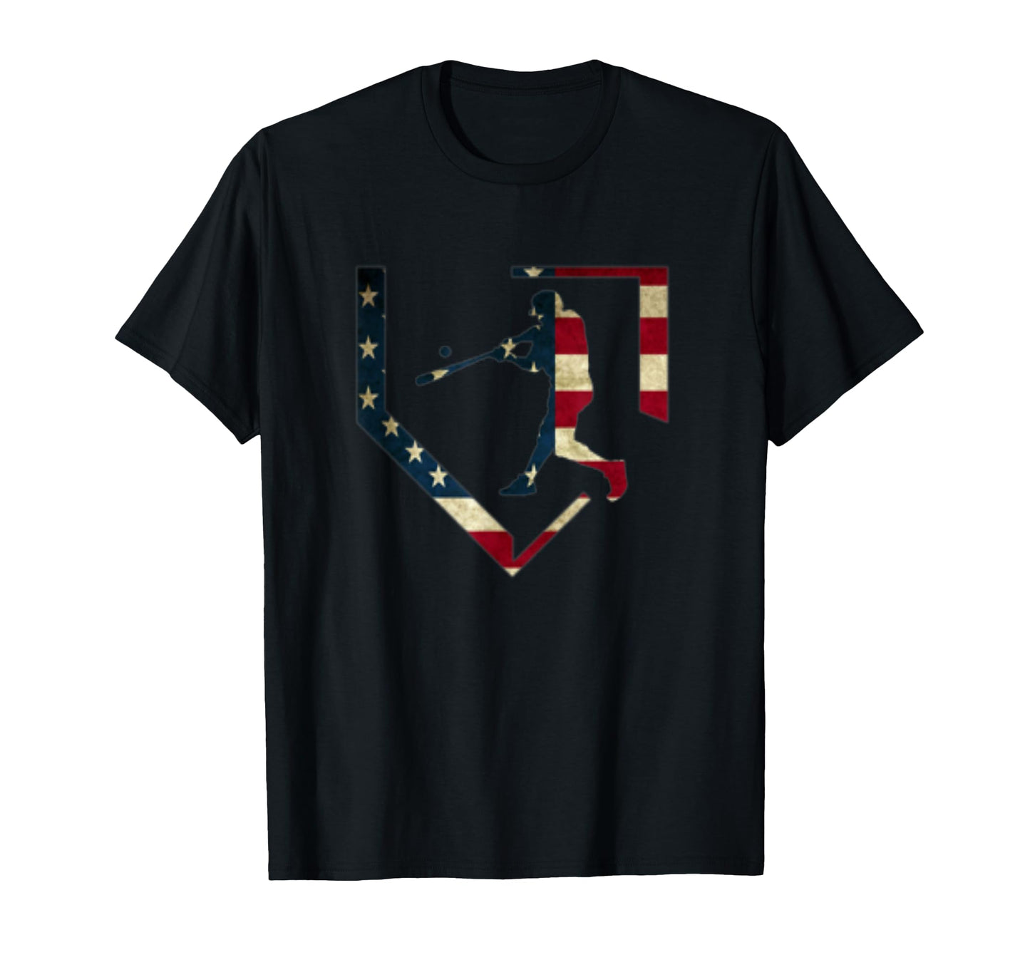 High School Baseball Season College Ball Player USA Flag T-Shirt