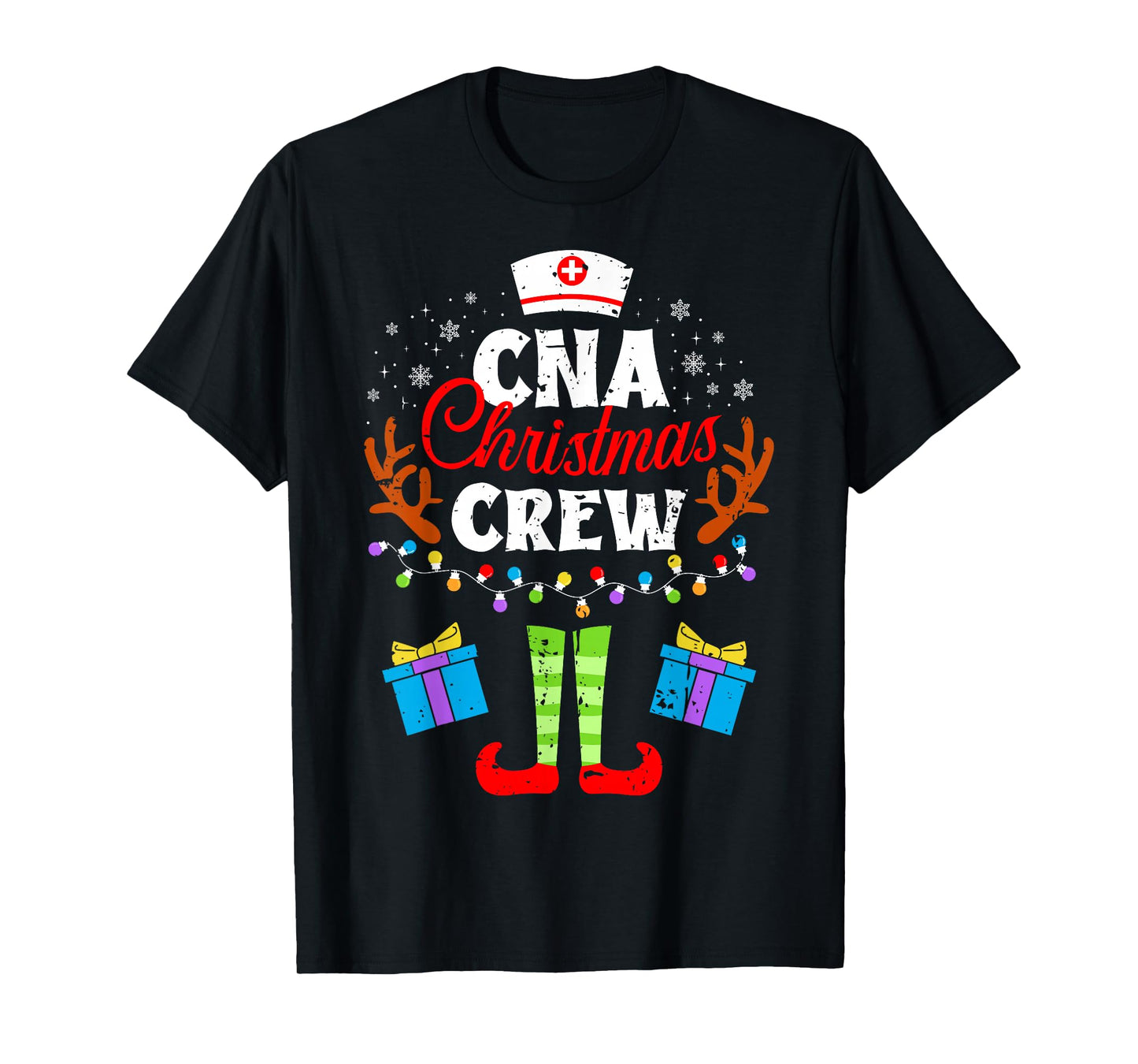 CNA Christmas Nurse Crew Nursing Women Men Pajama Xmas T-Shirt