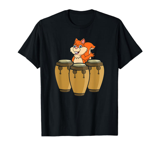 Conga Drummer Squirrel Congas & Squirrel Lover Conga Drummer T-Shirt