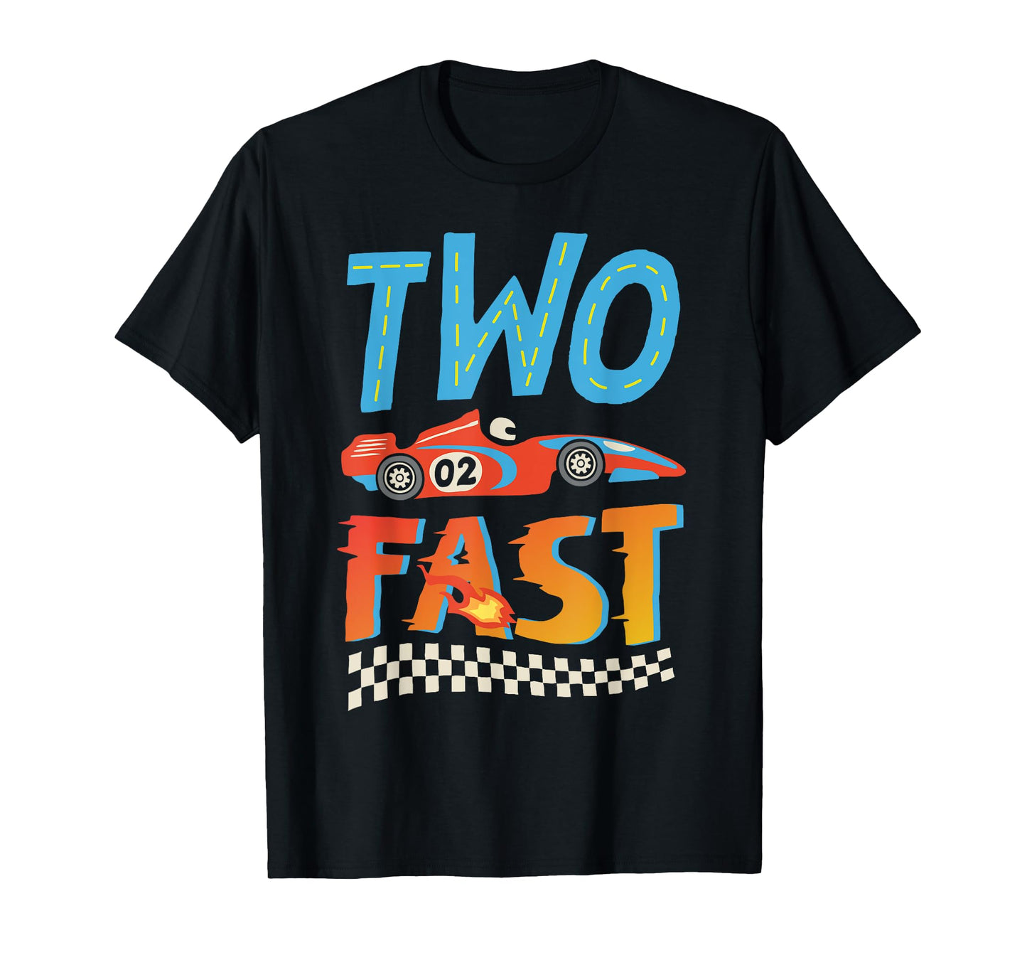 2 Fast Race Car Two Year Old Birthday Boy Racing 2nd Bday T-Shirt
