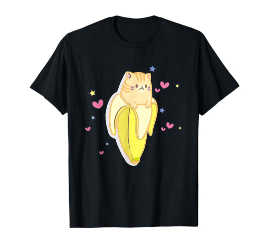 Bananya Banana Funny Cat Cute Kawaii Kitten T-Shirt