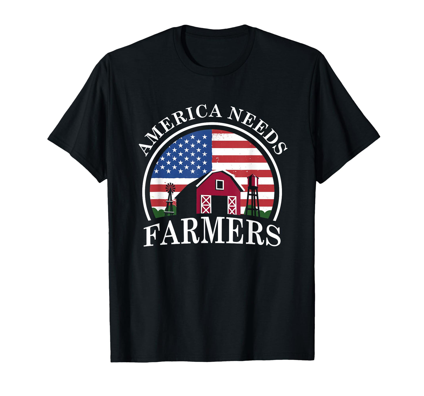America Needs Farmers | American US Flag | Tractor T-Shirt