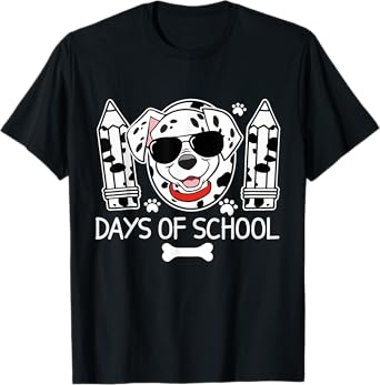 100 Days Smarter Dalmatian Dog 100 Days Of School Kids Boys T-Shirt