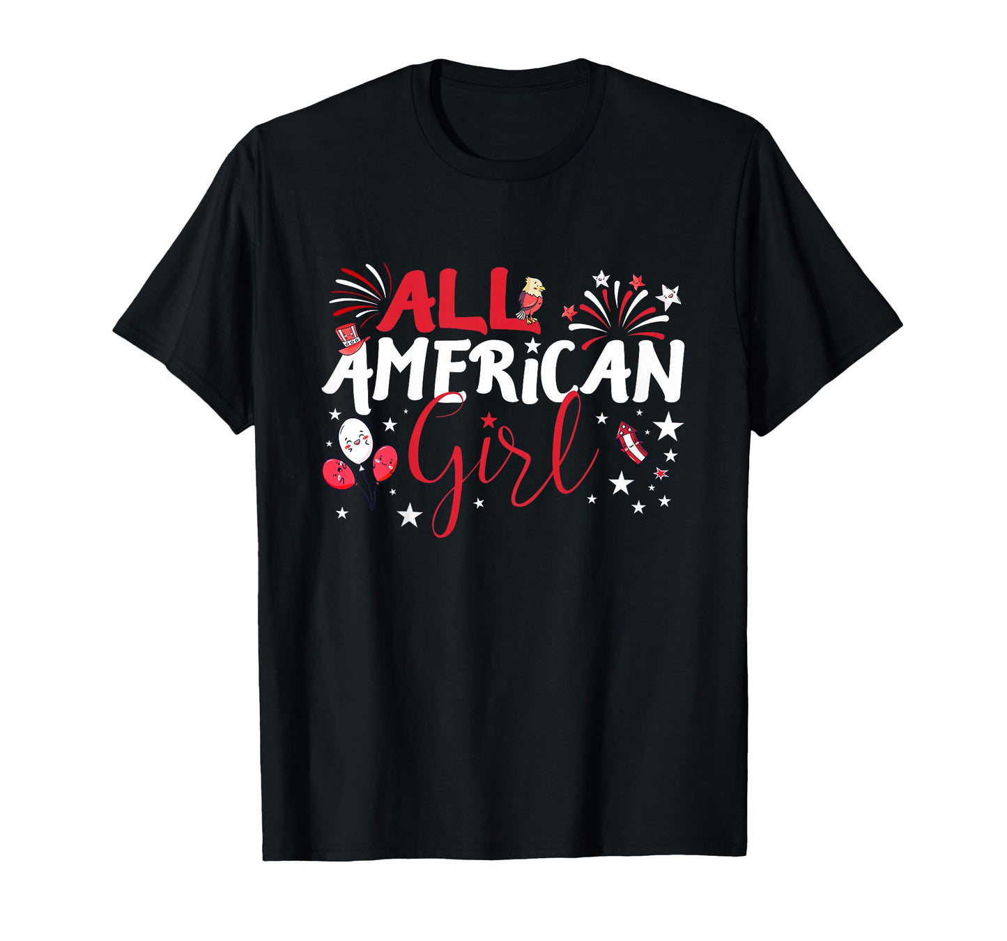 All American Girl for Independence Day | Girls Patriotic T-Shirt