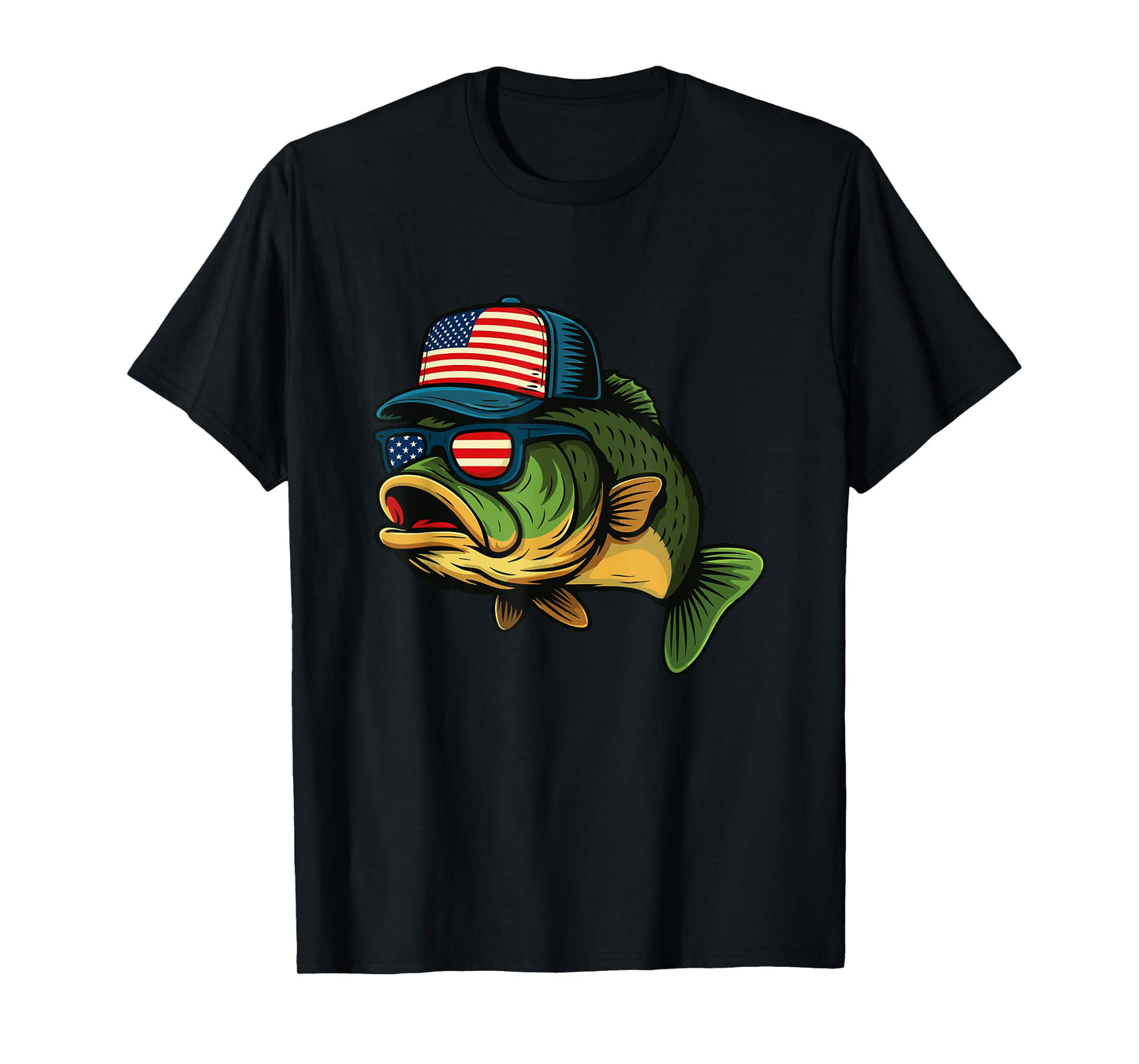 Patriotic Fish - Fishing Lover Fisherman Angler Angling T-Shirt