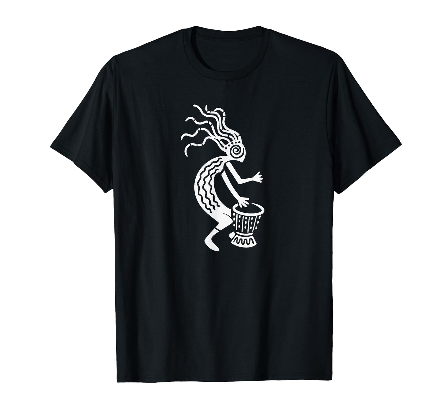 Kokopelli God with Drum Symbol of Joy and Fertility T-Shirt