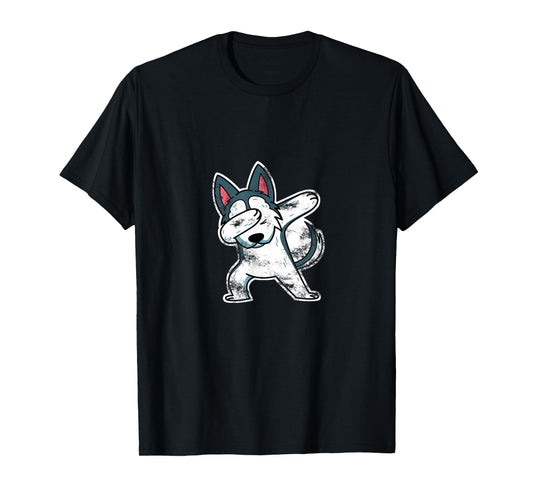 Husky Dog Lover Gift Dabbing Husky T-Shirt for Men Women Kids