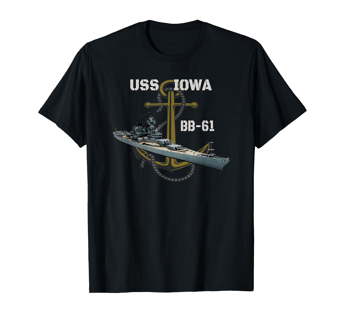 USS Iowa Battleship WW2 American Warship BB-61 Veterans Day T-Shirt